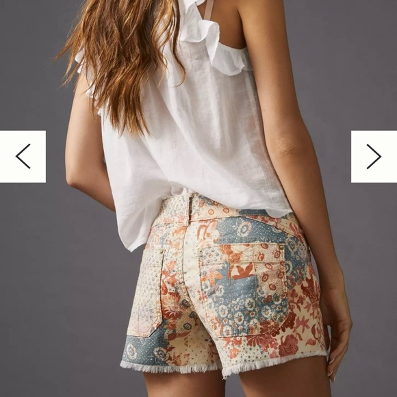 Pilcro The Wanderer Low Rise Shorts Floral Patch Print Size 22W Summer Fun - Picture 2 of 12
